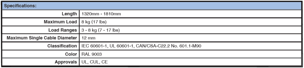 A-Frame Support Arm Specifications
